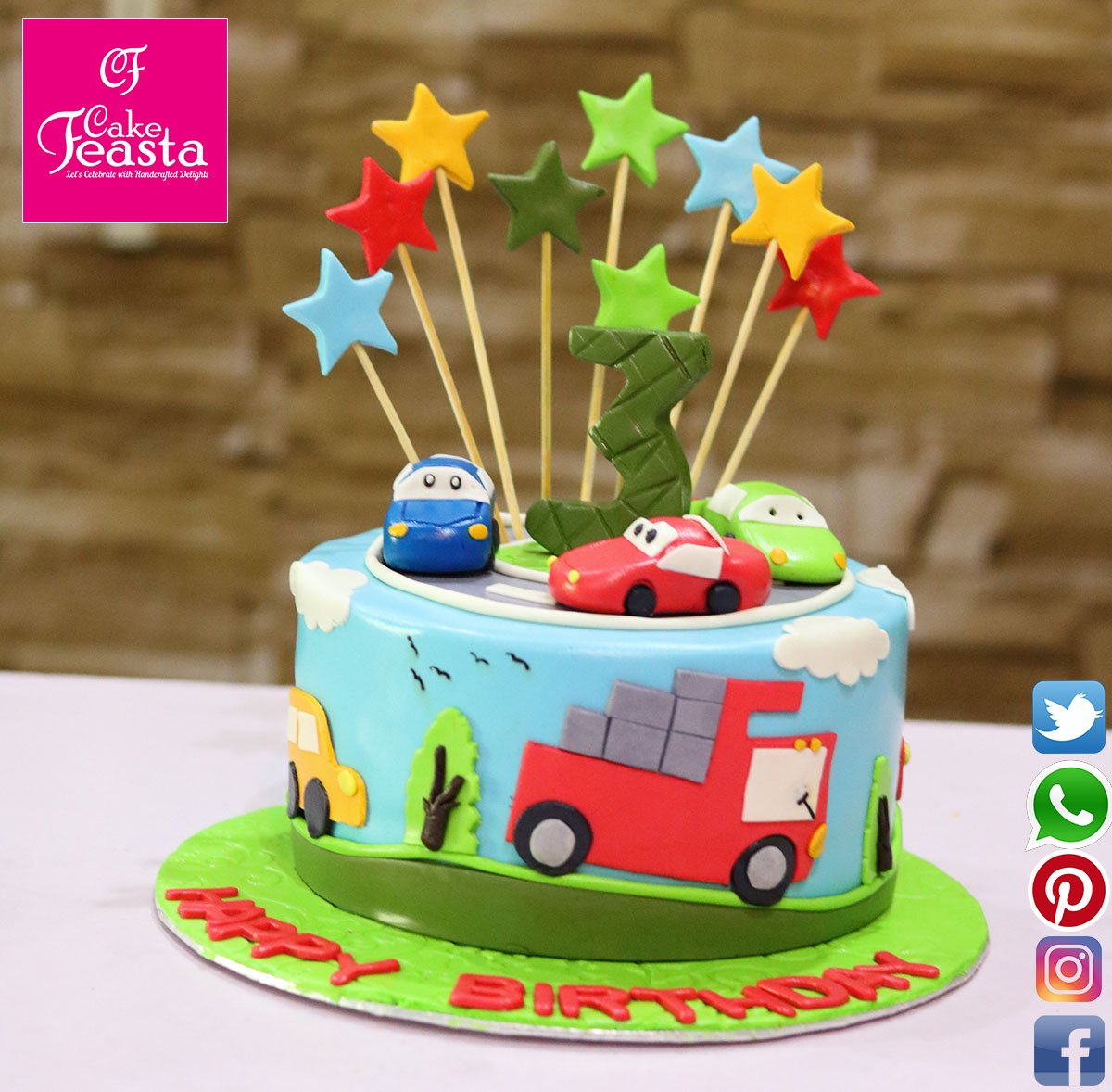 Car theme Kids Birthday Cake - Online Cake Company