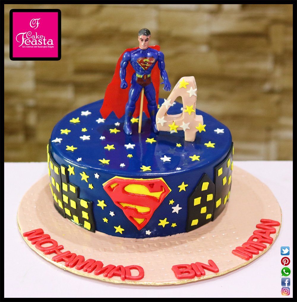Superman Theme Birthday Cake- Online Cake Company - Cake Feasta