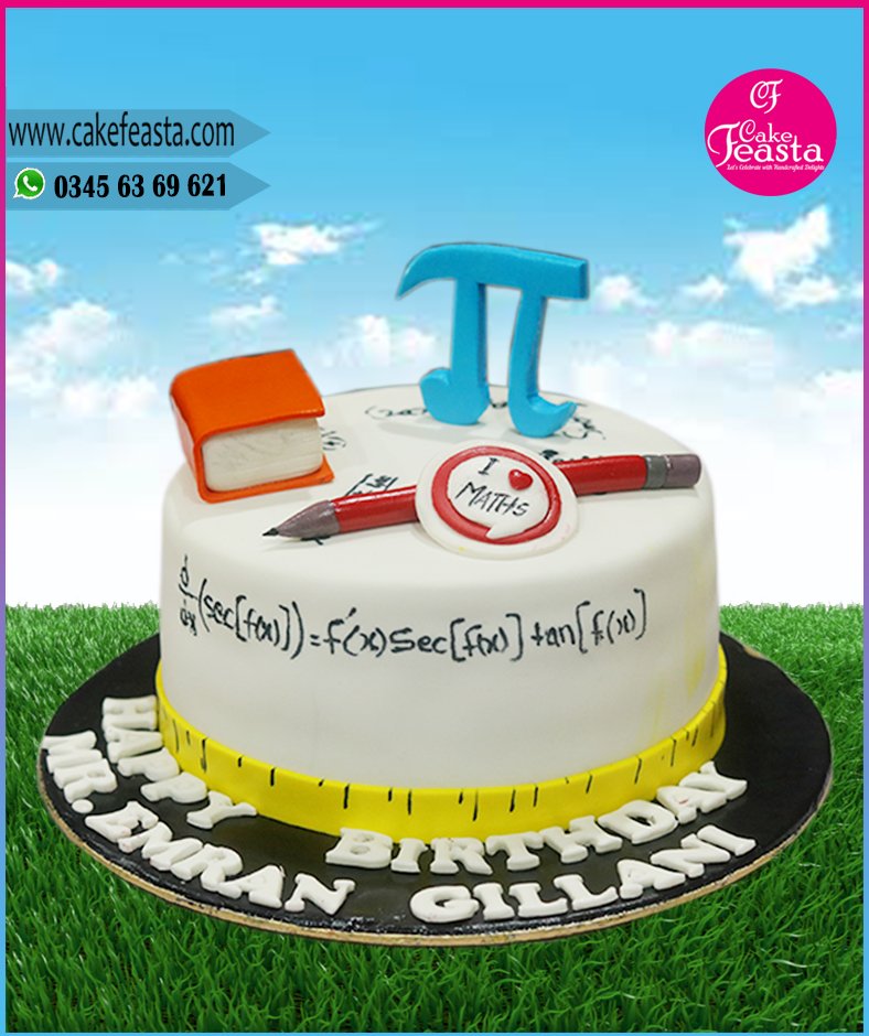Maths Lover Birthday Cake - Online Customized Cakes Order in Lahore