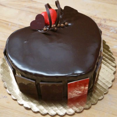 Heart Chocolate Leaf Torte Cake