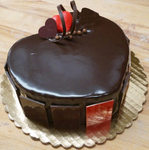 Heart Chocolate Leaf Torte Cake