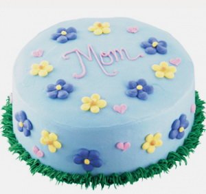 Yellow Blue Flowers Cake