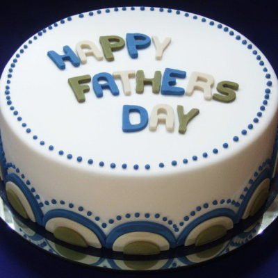 Blue Circles Father's Day Cake in Lahore