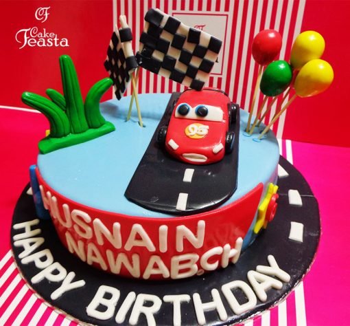 95 Red Car Birthday Cake