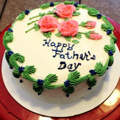 Pink Flowers Father's Day Cake