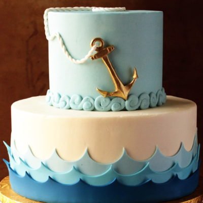 2 Tier Anchors Aweigh Cake