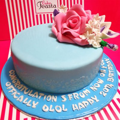 Pink Flower Birthday Cake