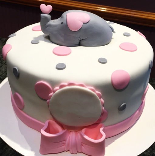 Elephant Baby Pink Cake in lahore