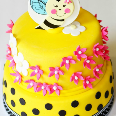 Yellow Black Bee Cake in lahore