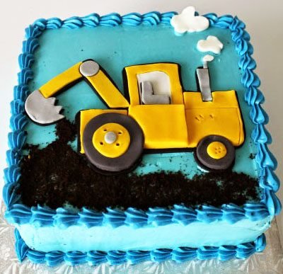 Digger Tractor Cake