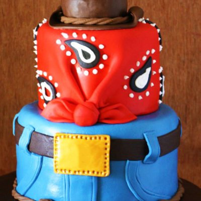 Cowboy Red Blue Cake character cakes in Lahore