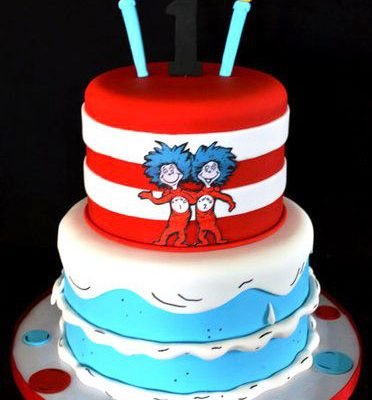 Dr. Seuss Red Theme Cake in lahore