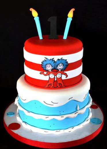 Dr. Seuss Red Theme Cake in lahore