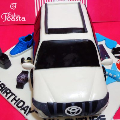 White Jeep Birthday Cake in Lahore