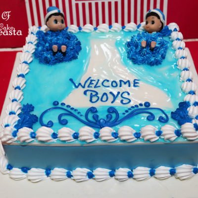 Blue Dress baby shower cake in Lahore