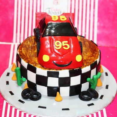 95 Car Race Track Birthday Cake