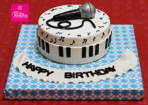 Black Mic Sound Music Cake