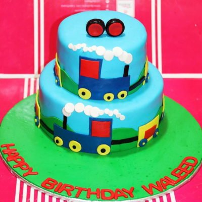 Blue Train Birthday Cake