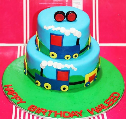 Blue Train Birthday Cake