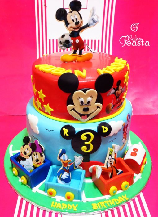 Mickey Mouse 2 Tier Birthday Cake