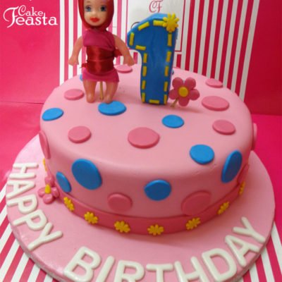 Pink Doll Birthday Cake