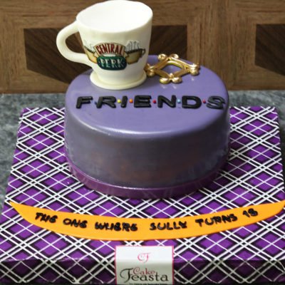 FRIENDS Purple Birthday Cake