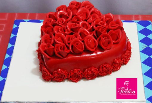 Red Flowers Heart Mother's Day