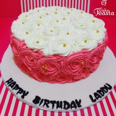 Pink White Fresh Cream Cake