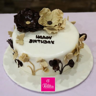 Black Golden Rose Birthday Cake