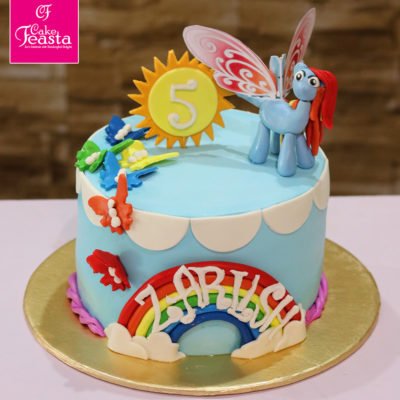 Butterfly Cartoon Theme Birthday Cake