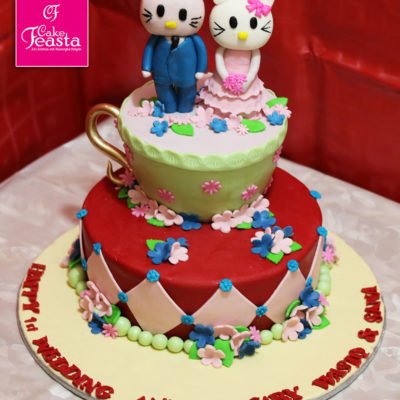 Kitty Wedding Theme Birthday Cake