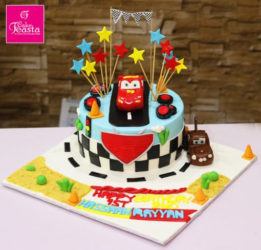 Lightning McQueen & Mater Birthday Cake