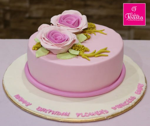 Pink Rose Flower Cake