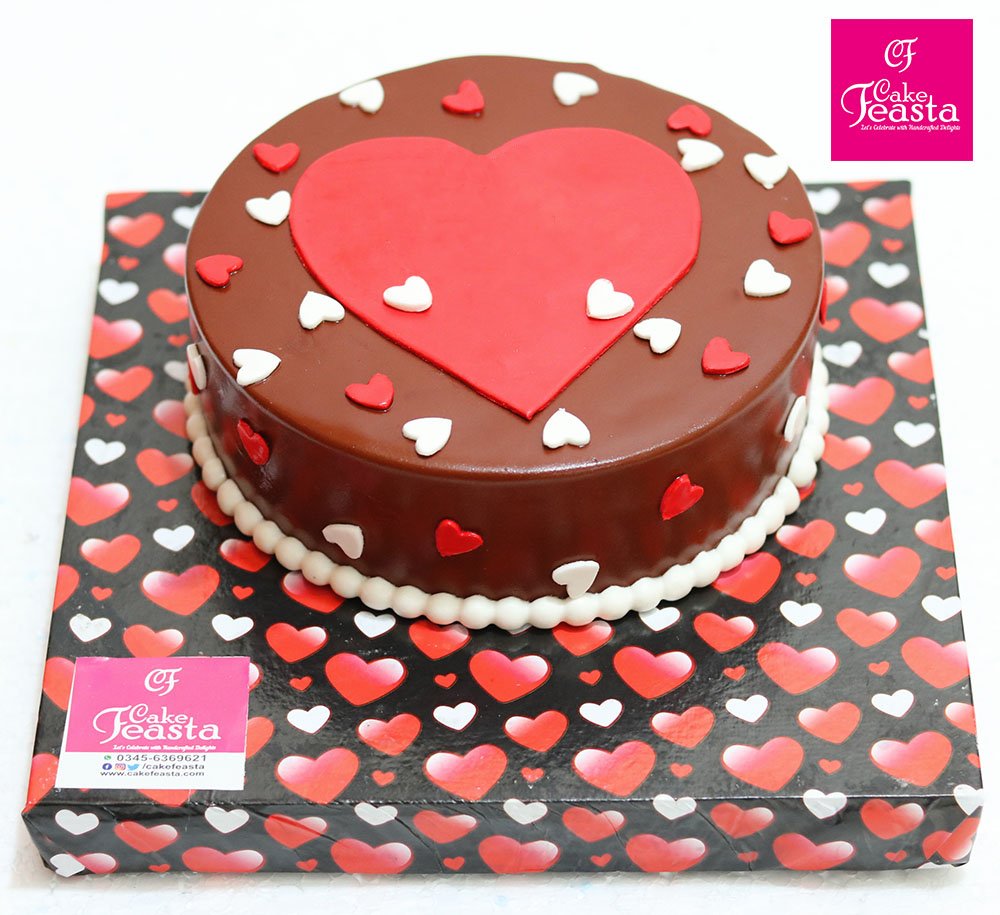 Red Heart Signature Cake - Customized Cakes in Lahore