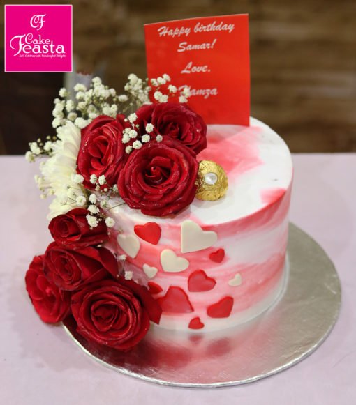 Red Rose Birthday Cake