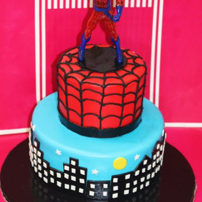 Spiden Man 2 Tiers Birthday Cake