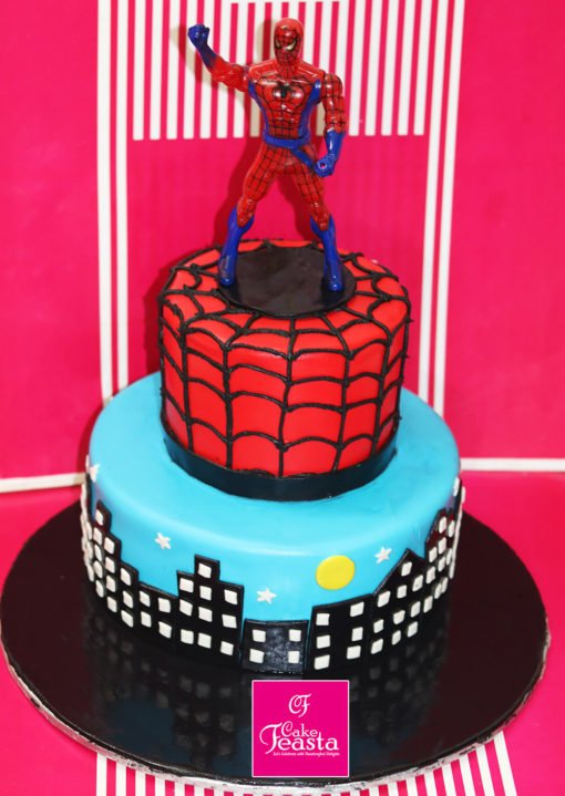 Spiden Man 2 Tiers Birthday Cake