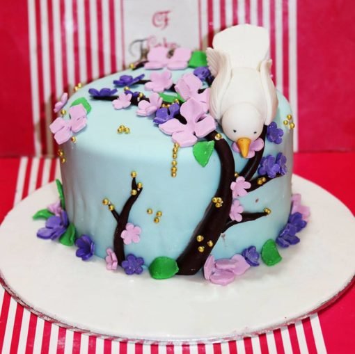 Tree Sparrow Theme Birthday Cake