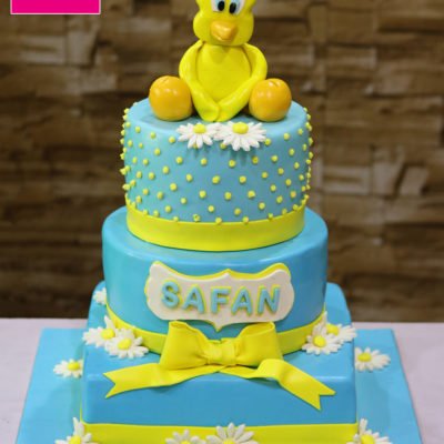 Tweety 3 tier Blue Birthday Cake
