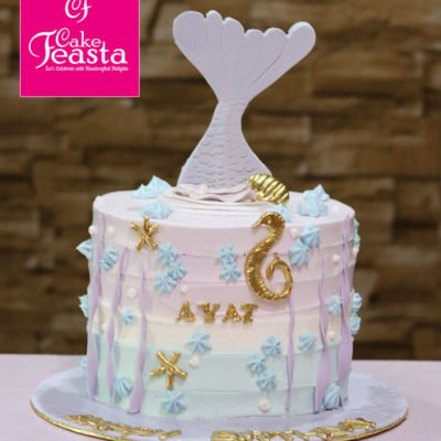 Ocean Blue Fish Birthday Cake