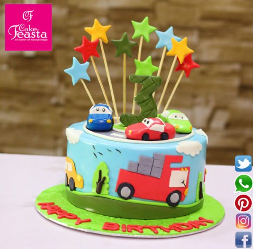 Car theme Kids Birthday Cake