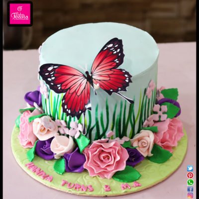 Butterfly Theme Birthday Cake