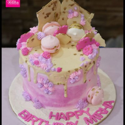 Pink Cream Birthday Cake