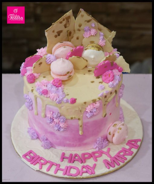 Pink Cream Birthday Cake