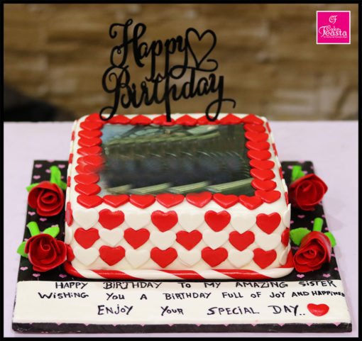 Heart Theme Picture Birthday Cake