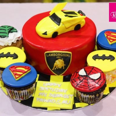 Lamborghini Car Theme Birthday Cake