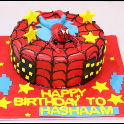 Spiderman Theme Birthday Cake
