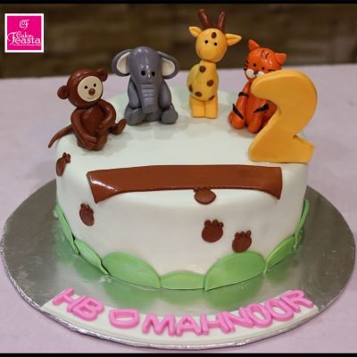 Animal Theme Kids Birthday Cake