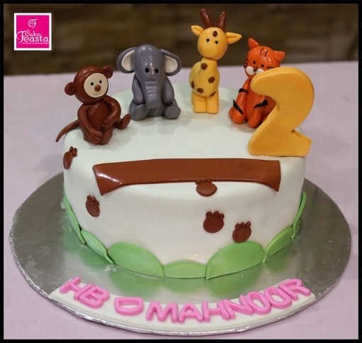 Animal Theme Kids Birthday Cake