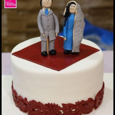 Couple Engagement Theme Cake